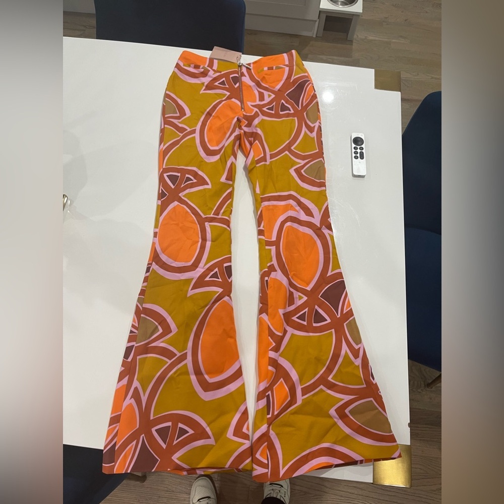 NWT Alexis Flared Daru Pant Abstract Orange - Picture 5 of 12